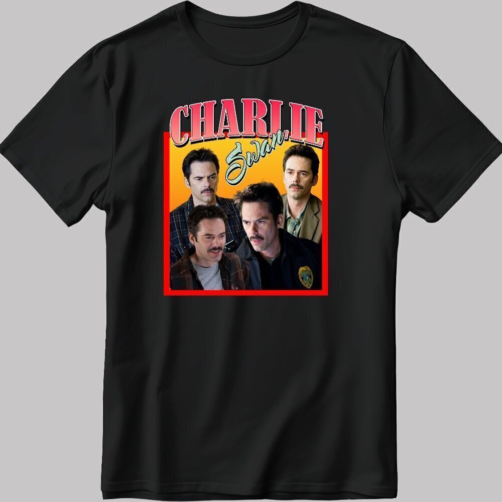 Twilight Charlie Swan Retro Style Graphic T-Shirt Movie Fan Collector Gift Tee
